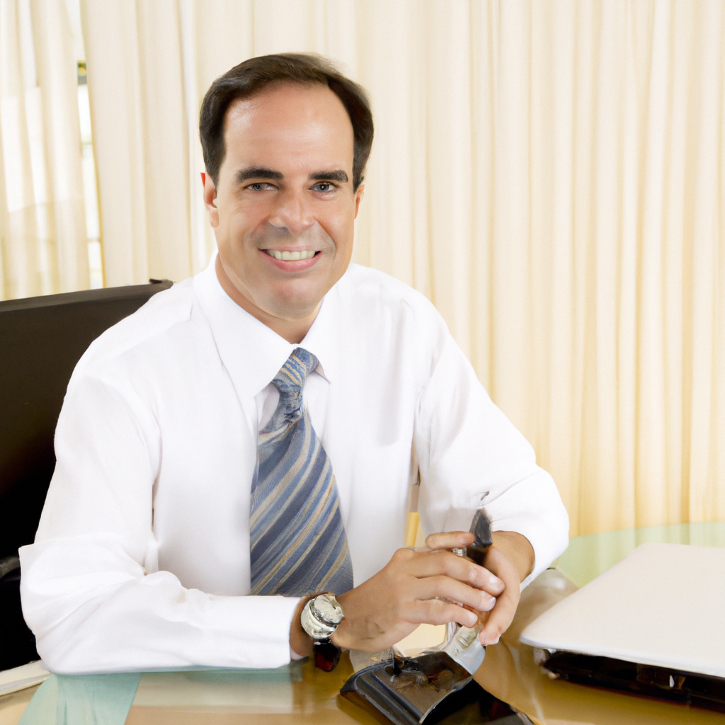 Cliente executivo sorridente em seu escritório