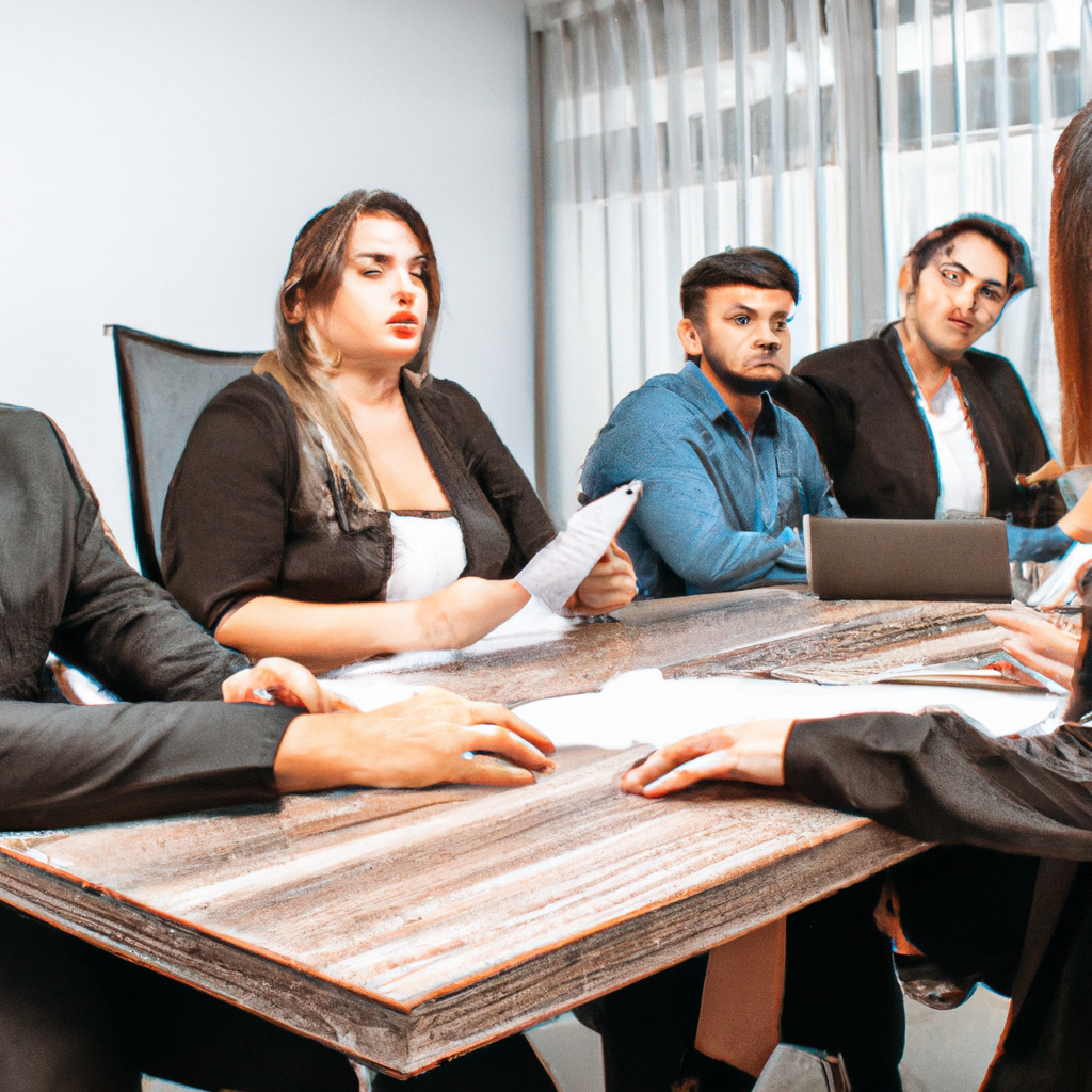 Equipe profissional de corretores imobiliários em reunião
